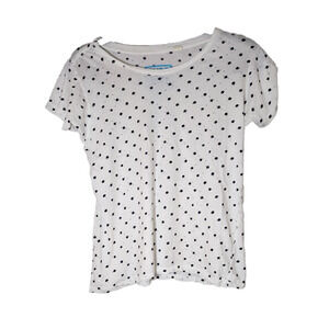 Skargorn #45 White Polka Dot Women's Short‎ Sleeve I Am T-Shirt Size 5